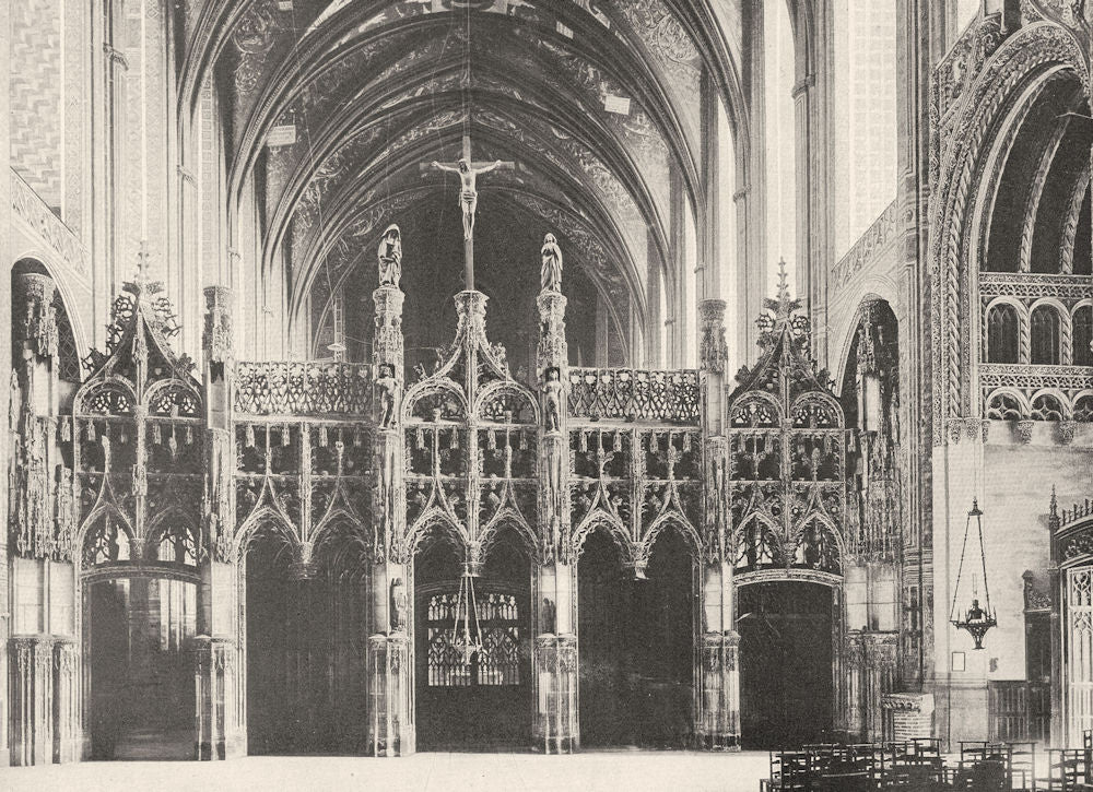 TARN. Albi- Cathédrale. jubé 1903 old antique vintage print picture